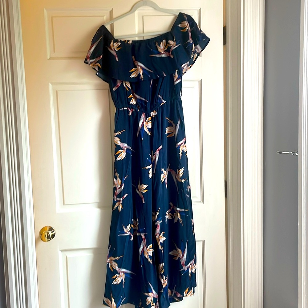 Silk off the shoulder jumpsuit